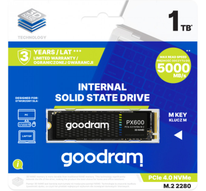 Накопичувач SSD M.2 2280 1TB PX600 Goodram (SSDPR-PX600-1K0-80)