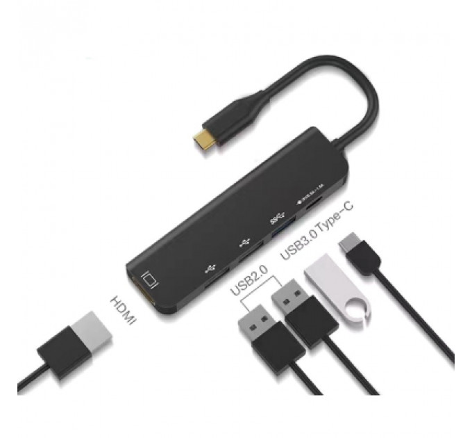 Концентратор XoKo AC-405 Type-C to HDMI+USB 3.0+USB 2.0+Type-C (XK-AC-405)
