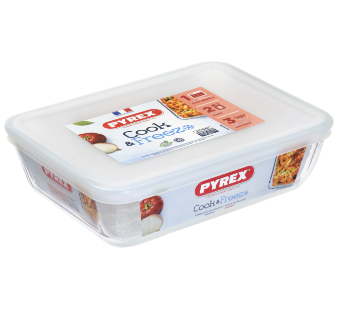 Pyrex Форма з кришкою Pyrex Cook&Freez, 22х17х6 см