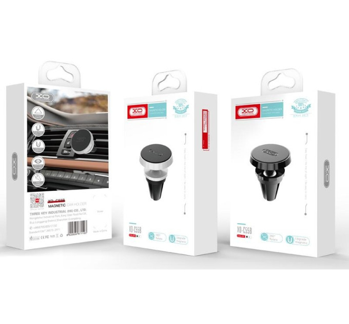 XO Автотримач XO C55B Air Vent Car Holder Round Magnetic Black