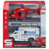 Іграшка CARS S Поліцейська вантажівка та пожежний гелікоптер 1:20, має рухому частину (CJ-4479359)
