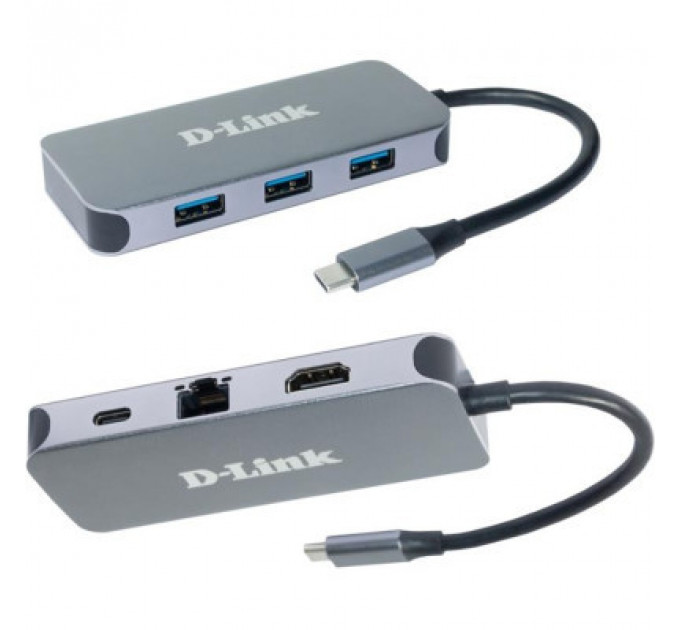 Концентратор D-Link 3xUSB3.0, 1xUSB-C/PD, 1xHDMI 1.4b, 1xGE, USB-C (DUB-2335)