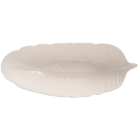 Блюдо LED Deep Leaf White, 35х14х8 см