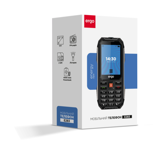 Ergo Мобільний телефон ERGO E283 Dual Sim Black