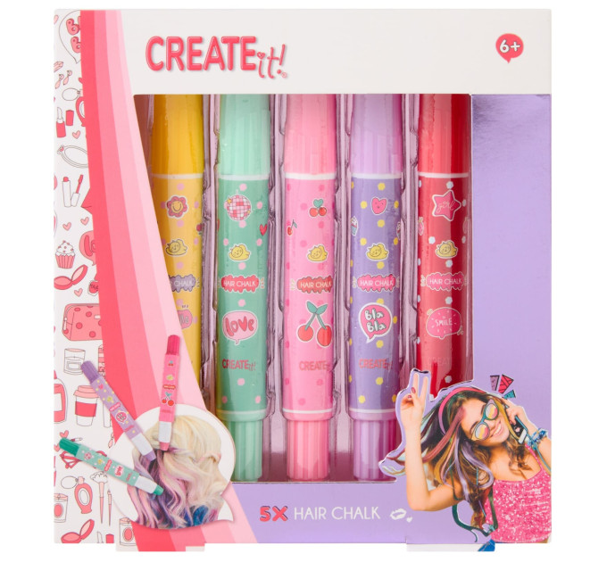 Create it! Набір крейди для волосся 5 шт Create It!