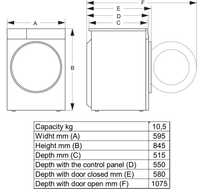 Hisense Пральна машина автоматична Hisense WF5I1045BWQ (WF5I1114W)
