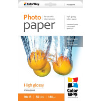 Фотопапір ColorWay глянцевий 180г/м, 10x15 (PG1800504R)