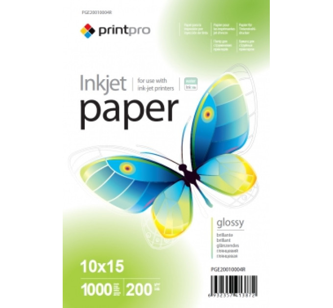 Фотопапір PrintPro глянц. 200г/м, 10x15 PG200-1000