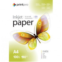 Фотопапір PrintPro матовий 190г/м, A4 PM190-100