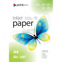 Фотопапір PrintPro глянц. 200г/м, A4 PG200-50