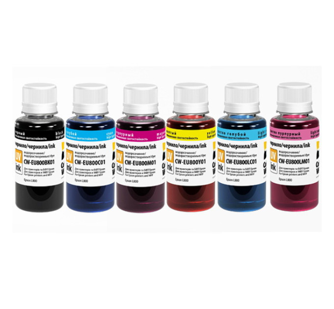 Чорнило ColorWay Epson L800 (6х100) BK/C/M/LC/LM/Y (CW-EU800SET01)