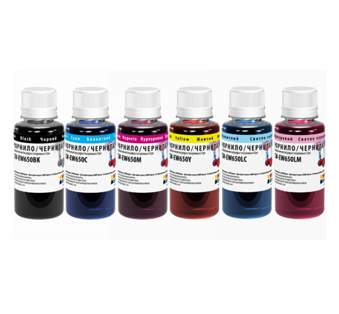 Комплект чорнил CW Epson TX650 (6х100мл) BK/С/M/LС/LM/Y