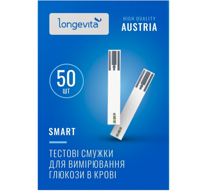 Longevita Глюкометр LONGEVITA Smart Тестові смужки(50х1)50шт