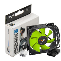 Кулер Frime (FGF80HB3) 80x80x25мм, 3pin+Molex, Black/Green