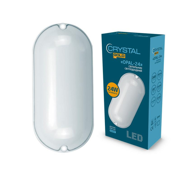 Світильник CRYSTAL GOLD 24W IP 54 OPAL DNL-032