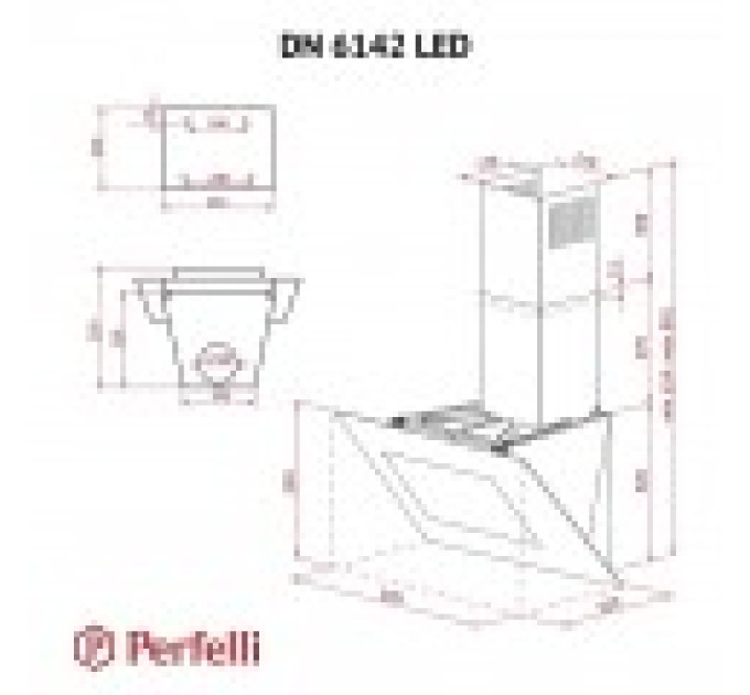 Витяжка  PERFELLI DN 6142 BL LED
