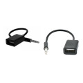 Перехідник аудіо  USB для iPod Shuffle Jack 3.5mm M 4 pin -> USB AF, чорний