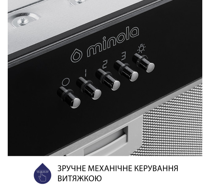 Витяжка повновбудована Minola HBI 5262 BL GLASS 700 LED