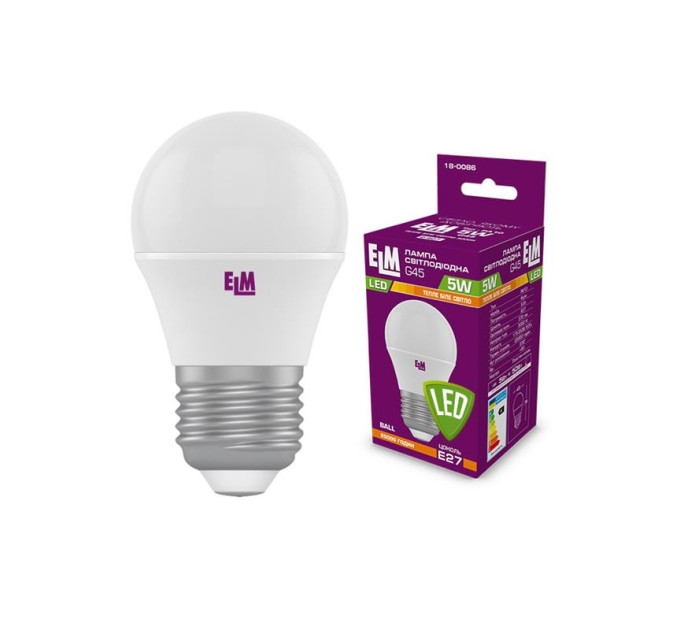 Лампа світлодіодна  ELM 5W E27 3000K (18-0086)