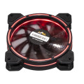 Кулер Frime Iris LED Fan Think Ring Red (FLF-HB120TRR16), 120х120х25 мм, 3-pin Molex, Black