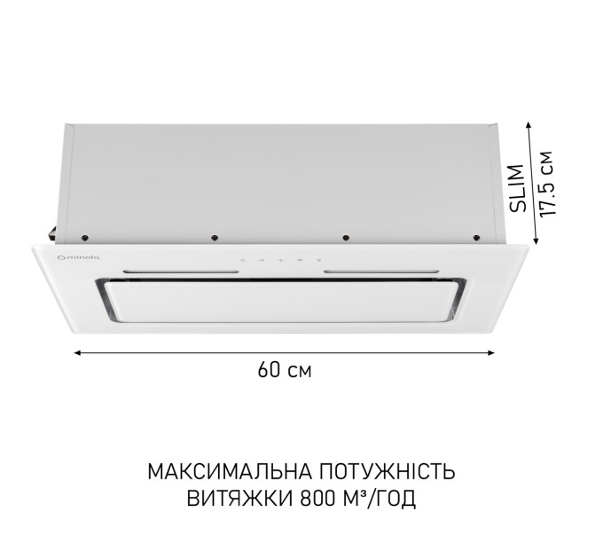 Витяжка Minola HBI 6473 WH GLASS 800 LED Line