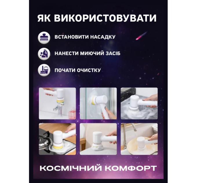 Електрична щітка для прибирання  iKOS з акумулятором Біла (10977)