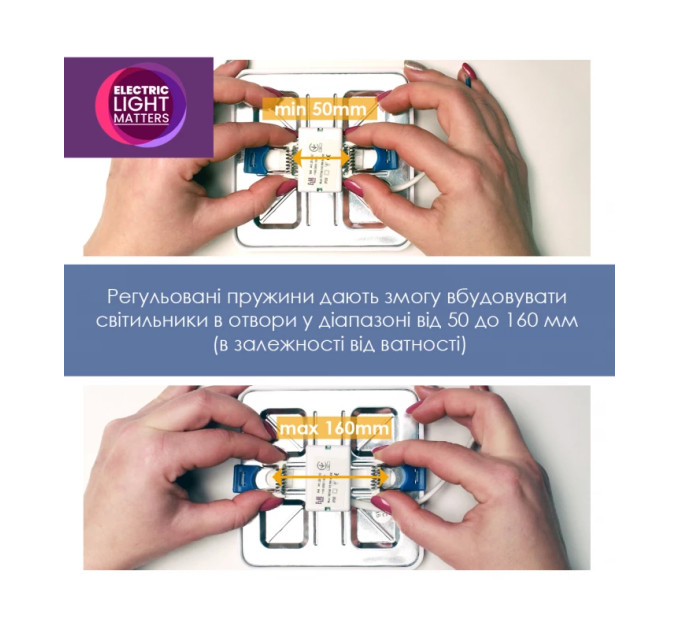 Світильник стельовий вбудований світлодіодний квадратний  ELM 6Вт 4000К Tetra V IP20 26-0087