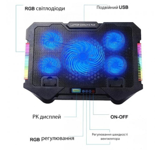 Підставка до ноутбука XoKo NST-051 RGB Black (XK-NST-051RGB-BK)
