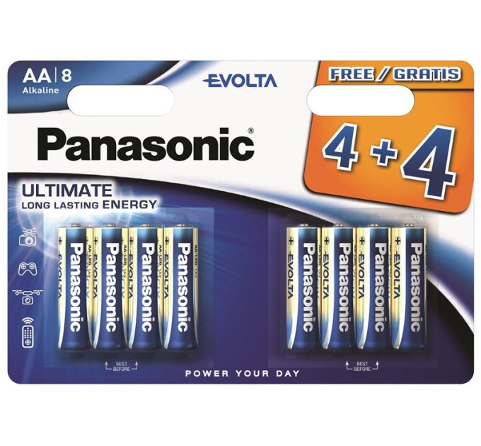 Батарейка  Panasonic Evolta AA лужні 8 шт. в упаковці (LR6EGE/8B4F)