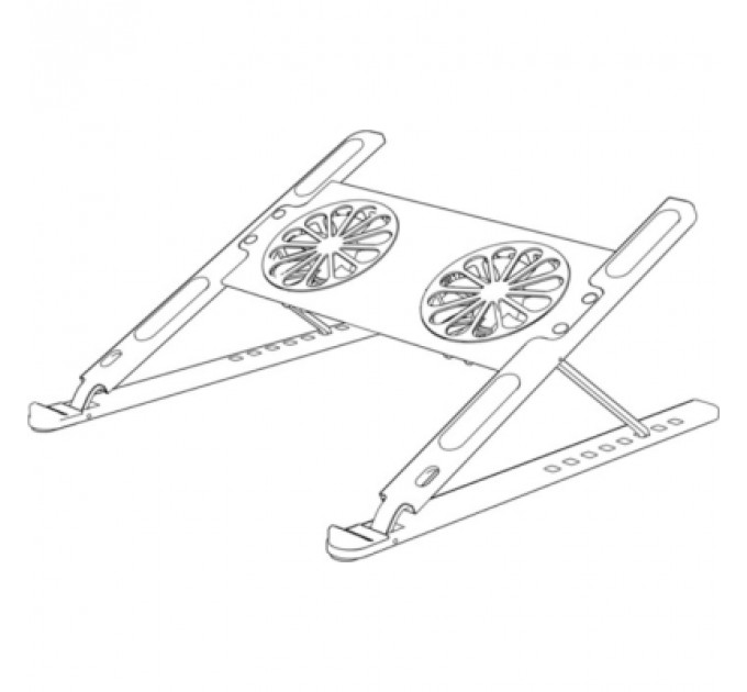 Підставка до ноутбука XoKo NST-101 Aluminium з активним охолодженням Silver (XK-NST-101-SL)