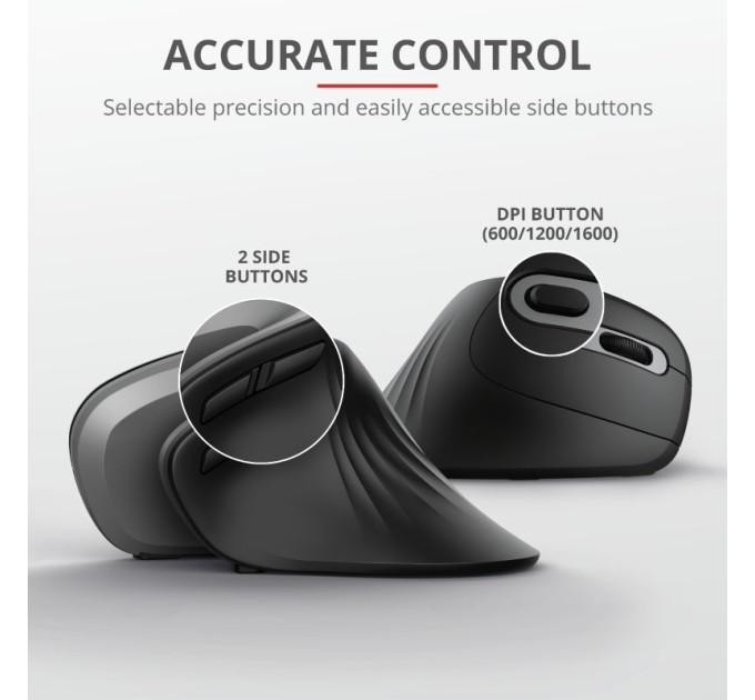Trust Миша Trust Verro Ergonomic, WL, чорний