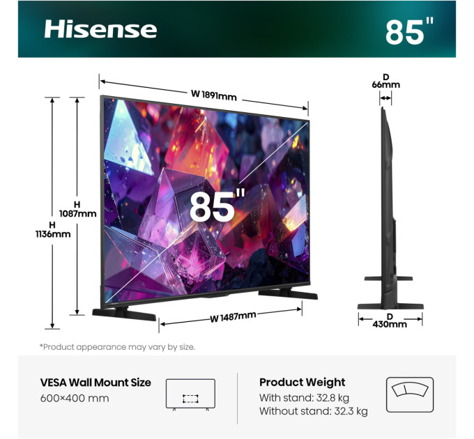 Hisense LED-телевізор Hisense 85E7S PRO
