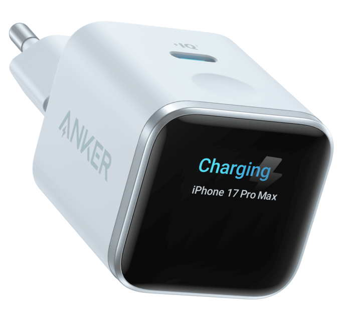 Anker Мережевий зарядний пристрій  ANKER Nano Charger - 45W USB-C Smart Display (Синій)