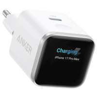 Мережевий зарядний пристрій ANKER Nano Charger - 45W USB-C Smart Display (Білий)
