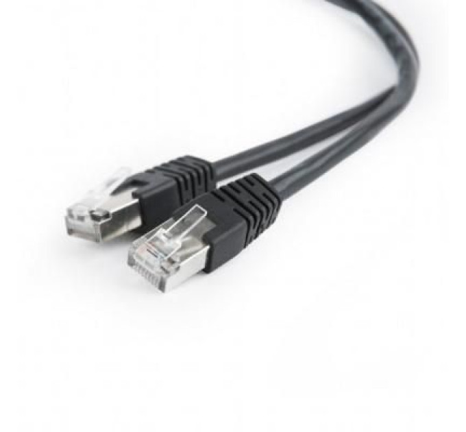 Cablexpert Патч корд Cablexpert PP22-1M/BK, FTP, литий,  50u" штекер із фіксатором, 1 м, чорний