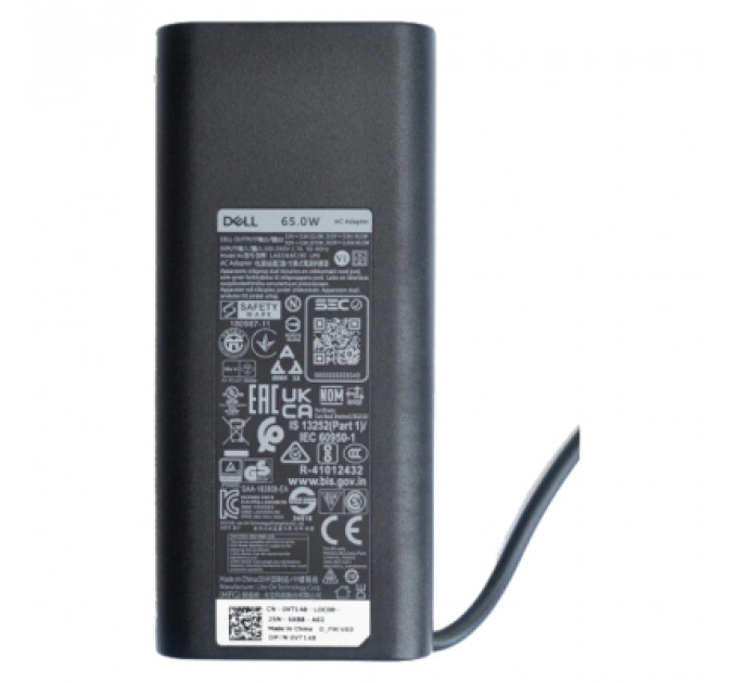 Блок живлення до ноутбуку Dell 65W Type-C 20V, 3.25A + 15V, 3A + 9V, 3A + 5V, 3A long-корпус (LA65NM190 / A40374)