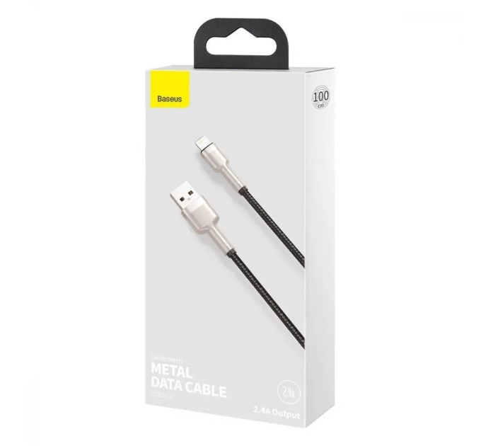 Baseus Кабель Baseus Cafule Metal USB-Lightning, 2.4A, 1м White (6953156202252)