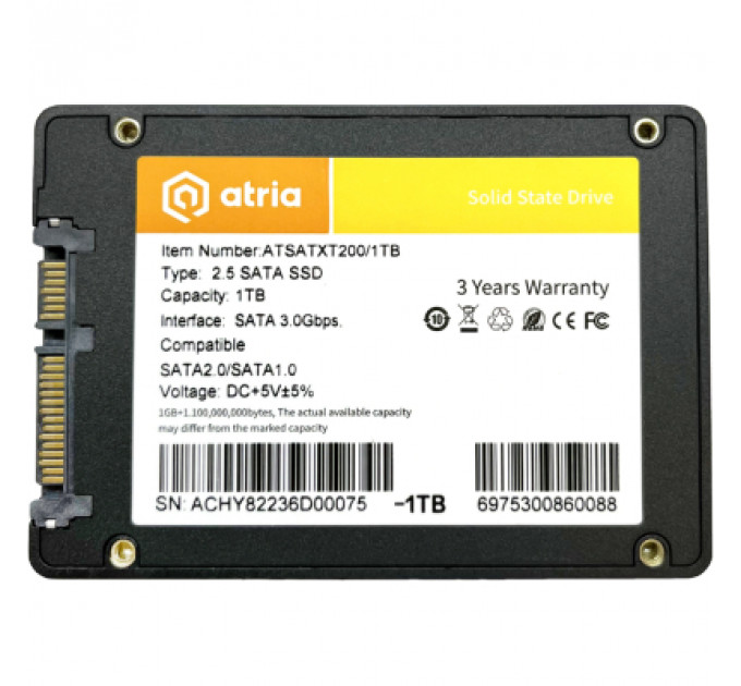 Накопичувач SSD 2.5" 1TB XT200 ATRIA (ATSATXT200/1024)