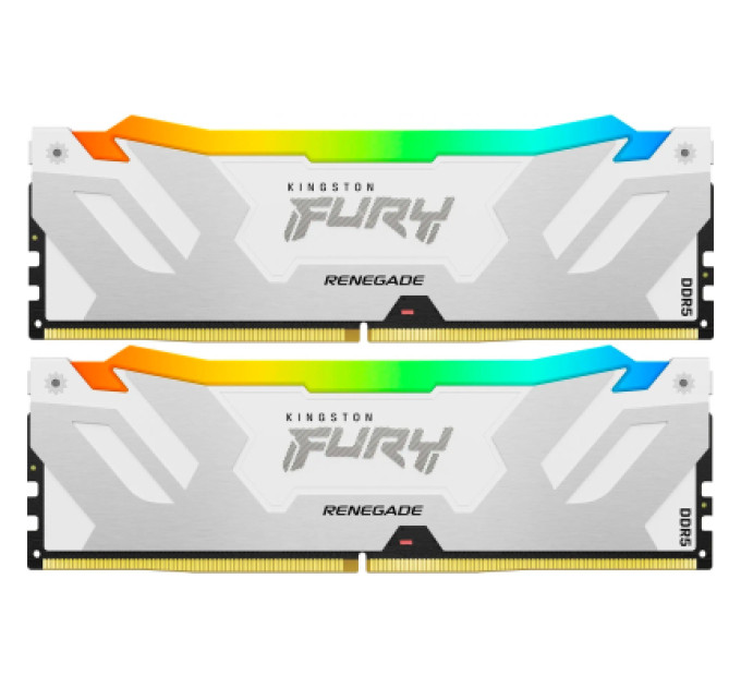 Kingston Fury (ex.HyperX) Модуль пам'яті для комп'ютера DDR5 32GB (2x16GB) 8000 MHz Renegade RGB White XMP Kingston Fury (ex.HyperX) (KF580C38RWAK2-32)