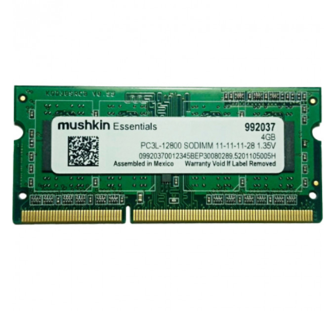 Модуль пам'яті для ноутбука SoDIMM DDR3L 4GB 1600 MHz Essentials Mushkin (992037)