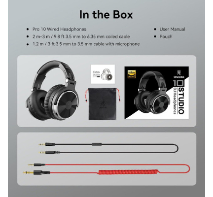 OneOdio Навушники OneOdio Pro 10 3,5мм/6,35мм Black (Pro 10 Black)