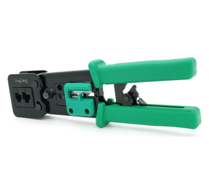 Voltronic Інструмент Voltronic VegGieg V-E113, для обтиску RJ-45 (8P8C) та RJ-12/11 (6P6C), 4P4C, чорний/зелений, Q10 (V-E113)