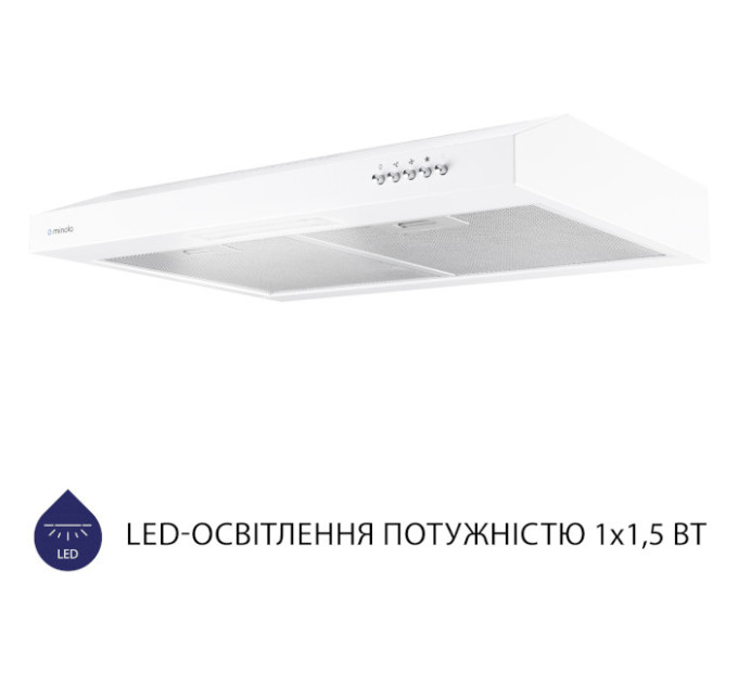 Витяжка  MINOLA HPL 612 WH, Пристінна