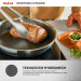 Tefal Kitchenware Сковорода Tefal Emotion+ Power, 24см, з кришкою, нержавіюча сталь, серцевина-алюміній, хромована сталь, бакеліт, скло