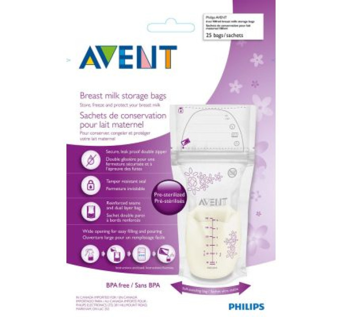Philips AVENT Пакет для зберігання грудного молока Philips AVENT SCF603/25