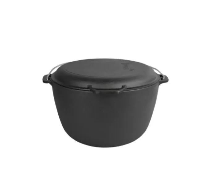 Brizoll Котел туристичний Brizoll чавунний з кришкою-сковородою10 л (KT10-2)