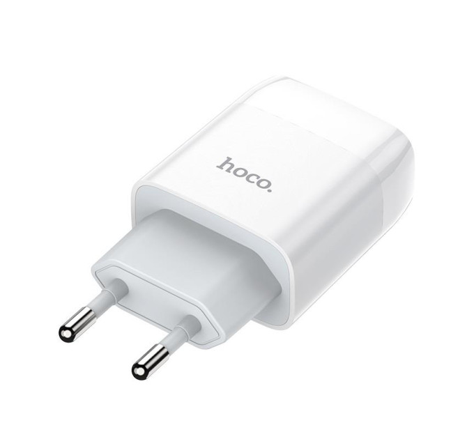 HOCO Зарядное устройство Hoco C72A Glorious (1USB, 2.1А) White (6931474712998) + кабель Lightning