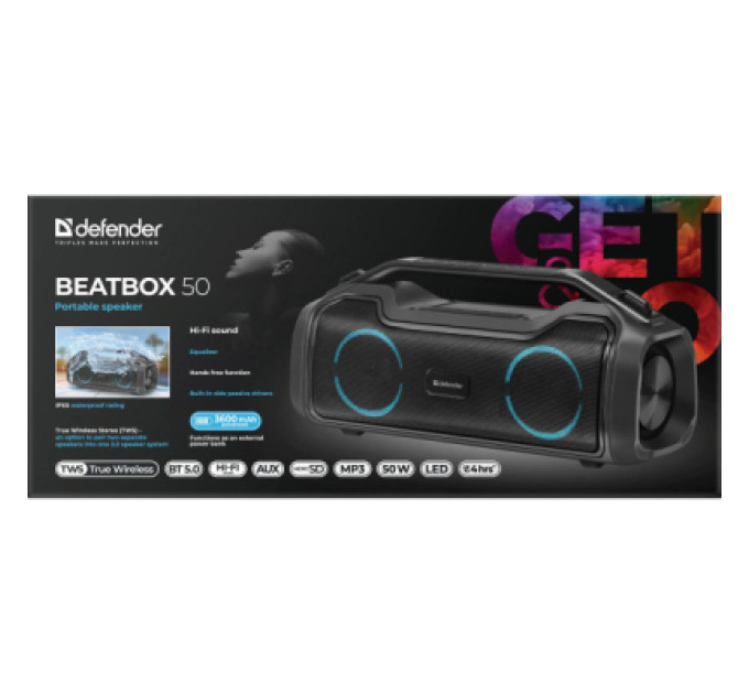 Defender Акустична система Defender Beatbox 50 Bluetooth Black (65950)