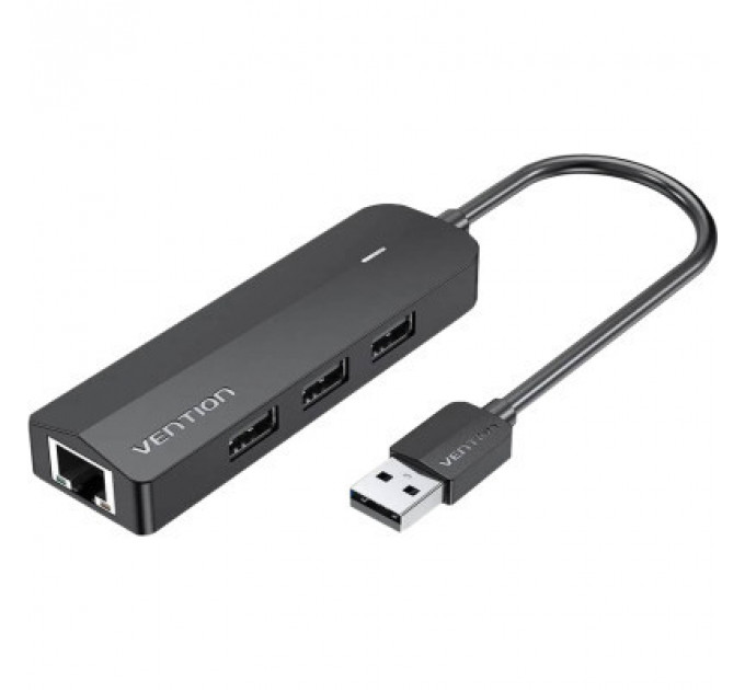 Концентратор Vention USB 2.0 to 3хUSB 2.0 + RJ45 100M Ethernet (CHPBB)