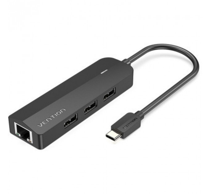 Концентратор Vention USB 3.1 Type-C to 3xUSB 2.0+MicroUSB+RJ45 100M Ethernet black (TGOBB)